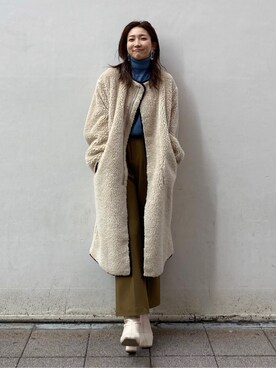 「Ungrid（アングリッド）のウォッシャブルタートルニット（ニット/セーター）」を使った、長谷千沙さん（レディース・159cm）の秋コーディネート