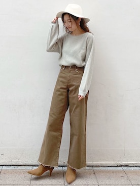 長谷千沙さん(レディース・159cm)の冬コーディネート
