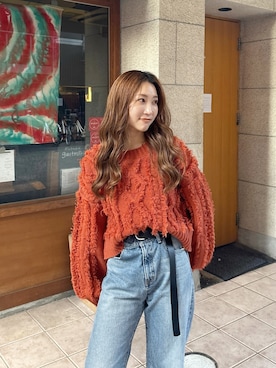 「アイテム（ニット/セーター）」を使った、長谷千沙さん（レディース・159cm・30代）の秋コーディネート