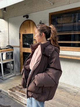 「アイテム（ダウンジャケット/コート）」を使った、長谷千沙さん（レディース・159cm・30代）の秋コーディネート