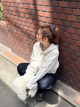 「アイテム（スリッポン）」を使った、長谷千沙さん（レディース・159cm）の夏コーディネート