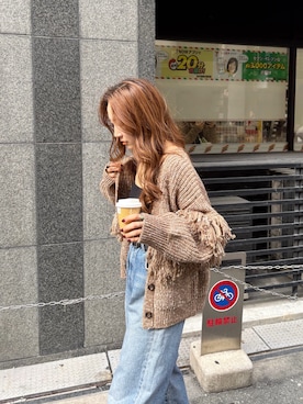 「アイテム（デニムパンツ）」を使った、長谷千沙さん（レディース・159cm・30代）の秋コーディネート