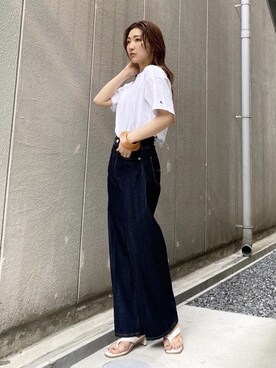 「Ungrid（アングリッド）のアイテム（ブレスレット）」を使った、長谷千沙さん（レディース・159cm）の春コーディネート