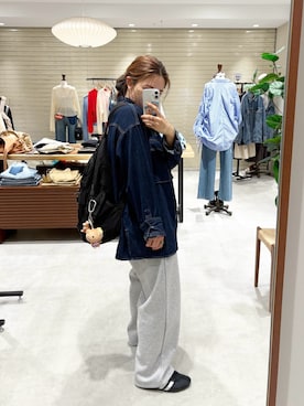 「Ungrid（アングリッド）のアイテム（シャツ/ブラウス）」を使った、長谷千沙さん（レディース・159cm）の秋コーディネート