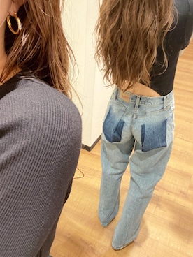 「リメイクデニム」｜「アイテム（Tシャツ/カットソー）」を使った、長谷千沙さん（レディース・159cm）の夏コーディネート