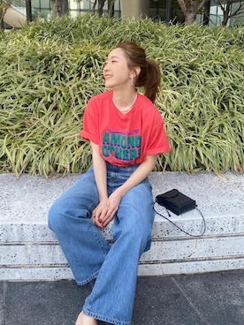 「アイテム（パンツ）」を使った、長谷千沙さん（レディース・159cm・30代）の春コーディネート