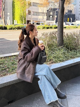 「アイテム（ブルゾン）」を使った、長谷千沙さん（レディース・159cm・30代）の秋コーディネート