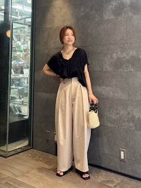「Ungrid（アングリッド）のアイテム」を使った、長谷千沙さん（レディース・159cm）の夏コーディネート