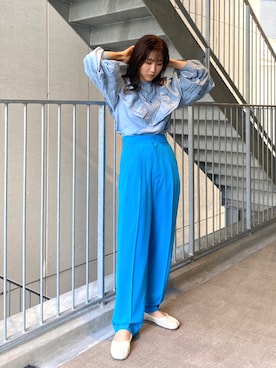 「Ungrid（アングリッド）のアイテム（スラックス）」を使った、長谷千沙さん（レディース・159cm）の冬コーディネート