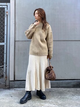 長谷千沙さん（レディース・159cm）の冬コーディネート