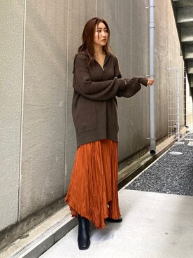 長谷千沙さん(レディース・159cm)の秋コーディネート