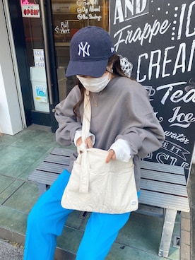 「Ungrid（アングリッド）のアイテム（スラックス）」を使った、長谷千沙さん（レディース・159cm）の冬コーディネート