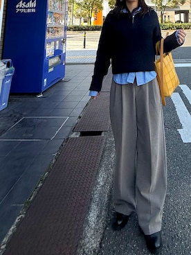 「agnes b.（アニエスベー）のアイテム（バッグ）」を使った、Rioさん（レディース・157cm）の冬コーディネート