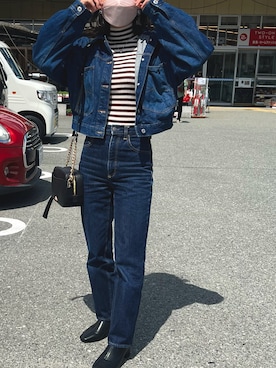 「apres jour（アプレジュール）のアイテム（ジャケット/アウター）」を使った、Rioさん（レディース・157cm）の春コーディネート