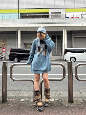 「yellow（イエロー）のアイテム」を使った、ももさん（レディース・162cm）の冬コーディネート