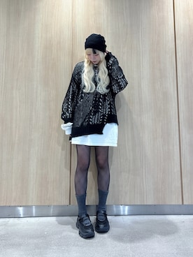 「アイテム（ニットキャップ/ビーニー）」を使った、ももさん（レディース・162cm）の秋コーディネート