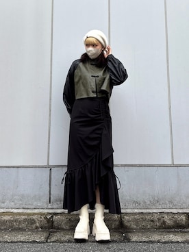 ももさんの「【Sweet 11月号掲載】Chapeau d' O  AG Beret Beanie」を使ったコーディネート
