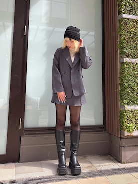 「arth（アース）のアイテム（帽子）」を使った、ももさん（レディース・162cm）の冬コーディネート