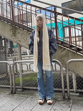 「アイテム（ニットキャップ/ビーニー）」を使った、ももさん（レディース・162cm）の秋コーディネート