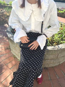 「one after another NICE CLAUP（ワンアフターアナザーナイスクラップ）のアイテム（チュニック）」を使った、Suuuさん（レディース・165cm）の秋コーディネート
