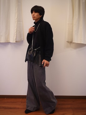 「UNIQLO（ユニクロ）のタートルネックT（長袖）（Tシャツ/カットソー）」を使った、Uさん（メンズ・177cm）の冬コーディネート