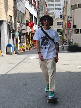 「ELEMENT（エレメント）のアイテム（パンツ）」を使った、kaznriiさん（メンズ・176cm）の夏コーディネート