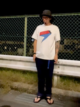 「AlexanderLeeChang（アレキサンダーリーチャン）のアイテム（パンツ）」を使った、kaznriiさん（メンズ・176cm）の夏コーディネート