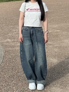 「MOUSSY（マウジー）のアイテム（Tシャツ/カットソー）」を使った、mmmm9180さん（レディース・149cm）の秋コーディネート