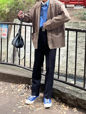 「FREAK'S STORE（フリークスストア）のアイテム（テーラードジャケット）」を使った、だいさん（メンズ・177cm）の秋コーディネート