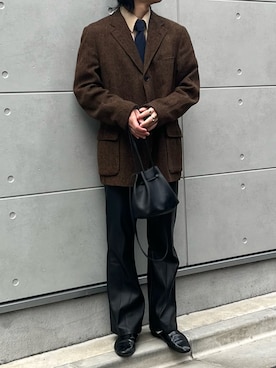 「Adoon plain（アドーンプレーン）のアイテム（パンツ）」を使った、だいさん（メンズ・177cm）の春コーディネート
