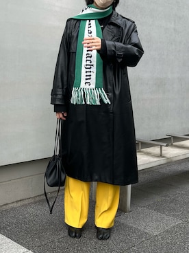 「マルジェラ」｜「アイテム（ステンカラーコート）」を使った、だいさん（メンズ・177cm）の冬コーディネート