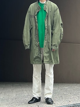 「春服デビュー宣言」｜「アイテム（ミリタリージャケット）」を使った、だいさん（メンズ・177cm）の春コーディネート