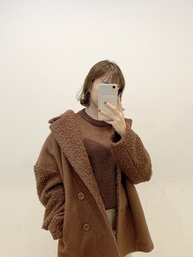 「アイテム（その他アウター、ブラウン系）」を使った、mikiさん（レディース・153cm）の秋コーディネート