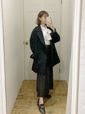 「dazzlin（ダズリン）のビットローファー（ローファー）」を使った、mikiさん（レディース・153cm）の秋コーディネート