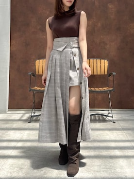 「アイテム（ブーツ）」を使った、mikiさん（レディース・153cm）の夏コーディネート
