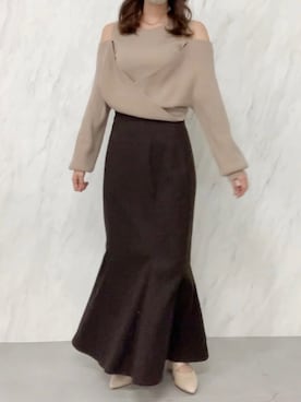 「カシュクールニット」｜mikiさん（レディース・153cm）の冬コーディネート