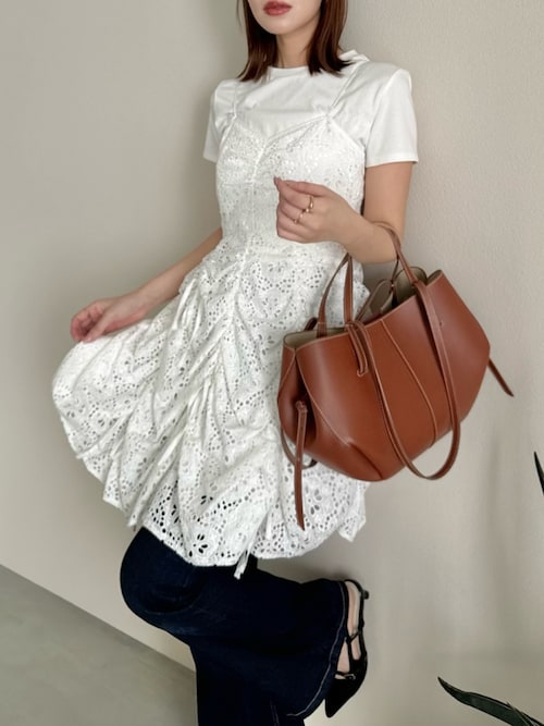 セール】ギャザーリボンワンピース（ワンピース）｜dazzlin