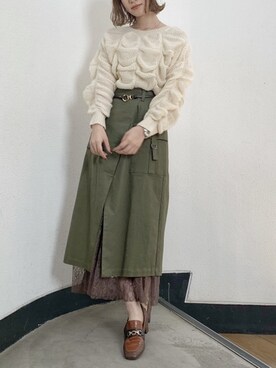 「dazzlin（ダズリン）のビットローファー（ローファー）」を使った、mikiさん（レディース・153cm）の秋コーディネート