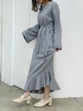 「dazzlin（ダズリン）のビットローファー（ローファー）」を使った、mikiさん（レディース・153cm）の秋コーディネート
