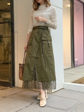 「dazzlin（ダズリン）のビットローファー（ローファー）」を使った、mikiさん（レディース・153cm）の夏コーディネート