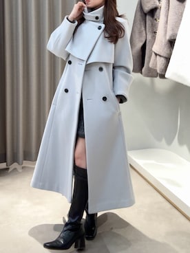 「アイテム（トレンチコート）」を使った、mikiさん（レディース・153cm）の冬コーディネート