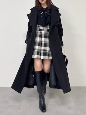 「アイテム（トレンチコート）」を使った、mikiさん（レディース・153cm）の秋コーディネート