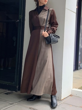 「アイテム（ワンピース、その他）」を使った、mikiさん（レディース・153cm）の秋コーディネート