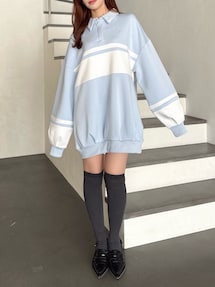 ≠ME 谷崎早耶コラボ】ポロライクラインミドルスウェット｜ダズリン