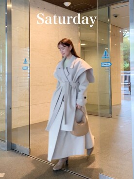 「アイテム（その他アウター、ホワイト系）」を使った、mikiさん（レディース・153cm）の夏コーディネート