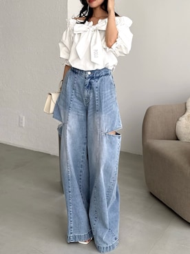 「dazzlin（ダズリン）のアイテム（パンツ）」を使った、mikiさん（レディース・153cm）の春コーディネート