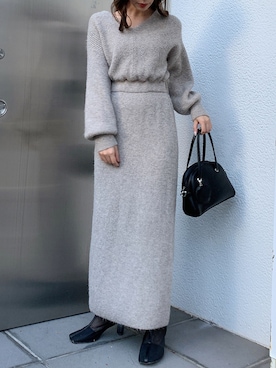 「Vネック」｜mikiさん（レディース・153cm）の冬コーディネート