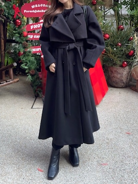 「アイテム（トレンチコート）」を使った、mikiさん（レディース・153cm）の秋コーディネート