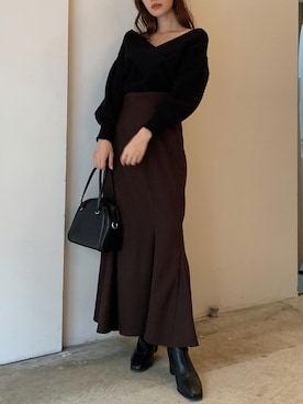 「Vネック」｜mikiさん（レディース・153cm）の秋コーディネート