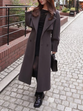 「アイテム（トレンチコート）」を使った、mikiさん（レディース・153cm）の秋コーディネート